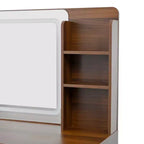 Whisen Makeup Vanity Table with Mirror, Lights, 5 Drawers and Storage Shelf