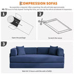 Modern 79 Corduroy Futon Sofa Bed for Small Spaces, 5-in-1 Convertible Sleeper Couch with Removable Armrests & Pillows