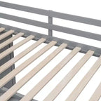 Teddy Fleece Full Size Loft Bed with Storage Shelf and Drawers, Wooden High Loft Bed with Versatile Desk for Bedroom