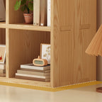 Modern Horizontal Wood 8-Cube Natural Finish Bookcase