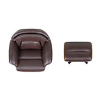 Jovan 31.5 Genuine Leather Recliner Lounge Chair with Ottoman