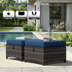 UPTIOT Premium Outdoor Lounge Set with Sofa, Swivel Chairs, and Ottoman for Ultimate Comfort and Style