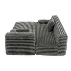 Cloud Sectional Sofa, Modern Upholstered Couch with 2 Throw Pillows, Free-Combined Sofa, Modular Sectional L Shaped Couch