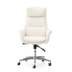 Glitzhome 48-inch Mid-century Adjustable Swivel Faux Leather Office Chair