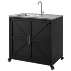 Outdoor Movable Kitchen Sink Patio Modular Kitchen Sink Station with Cabinet