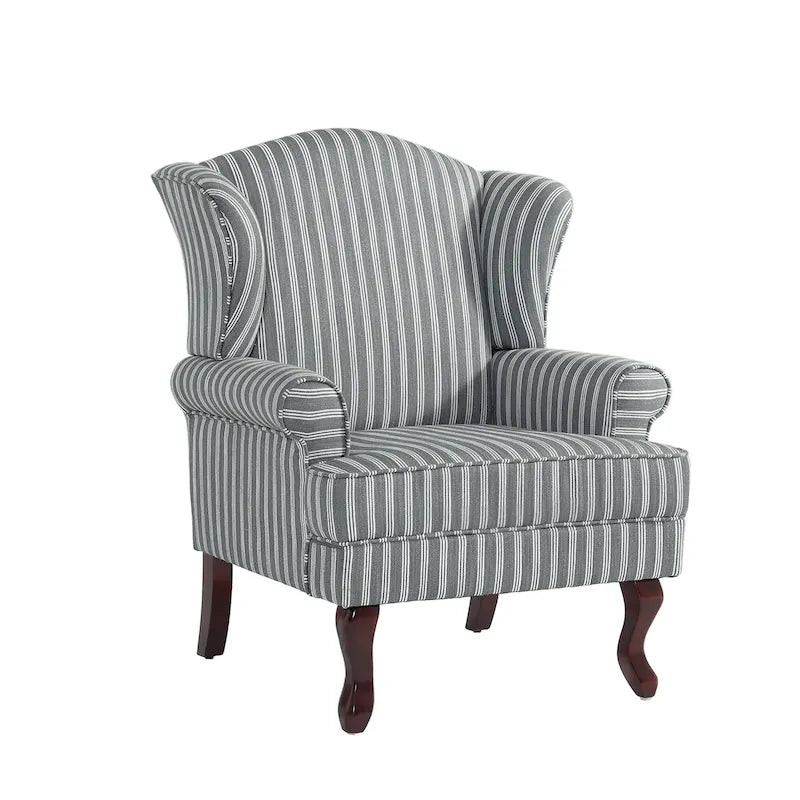 2 Set Traditional Wingback Accent Chairs Upholstered Armchair