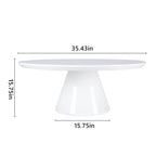 Modern Cone Coffee Table for Living Room, High Gloss Finish, 35.4in Diameter, Black or White