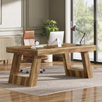 63 Inches Wood Executive Desk, Large Home Office Computer Desk