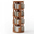 Wooden Vertical Narrow Rotating Bookcase