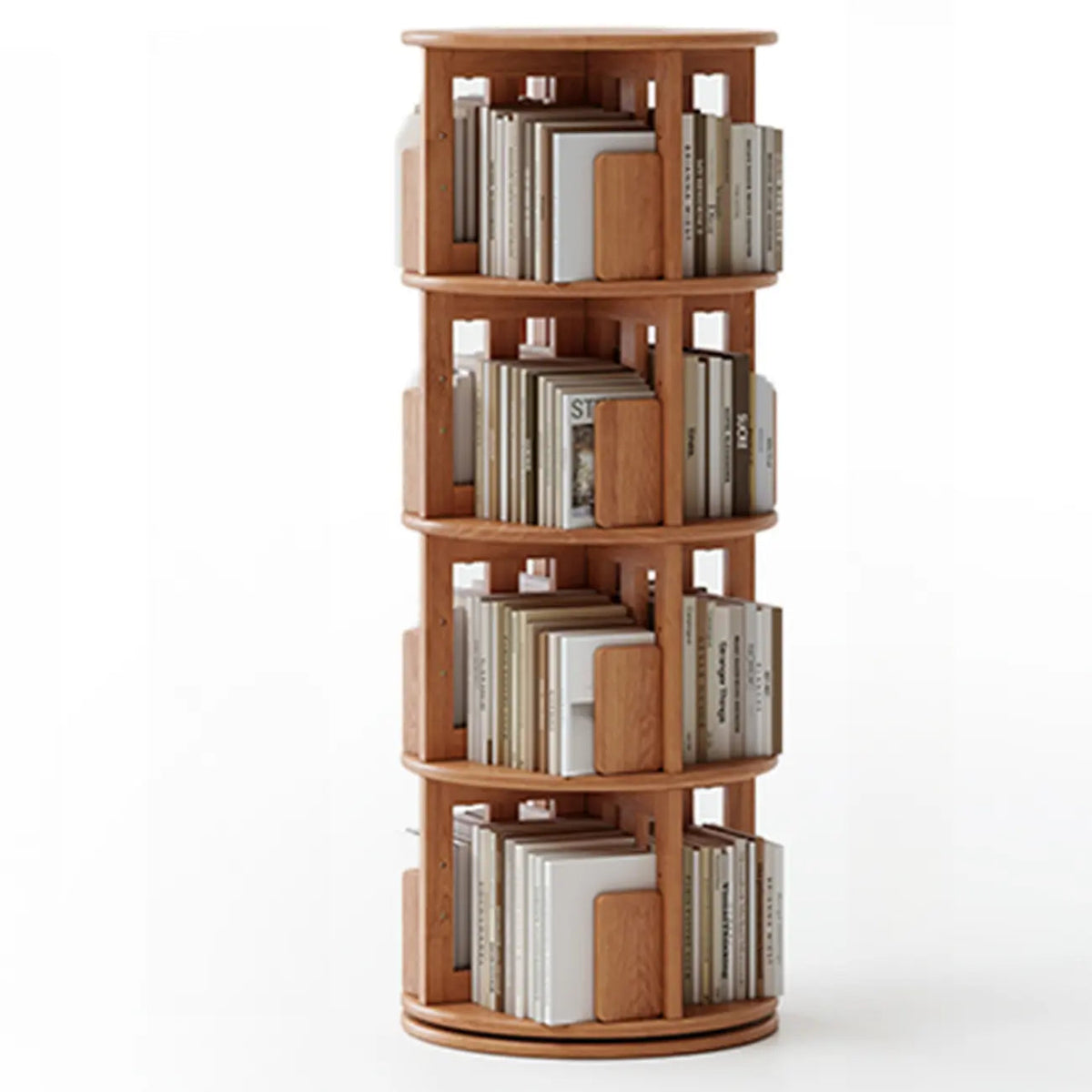 Wooden Vertical Narrow Rotating Bookcase