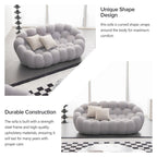 2-Seat Bubble Curved Lazy Sofa Honeycomb Shaped with 3D Textile Fabric for Living Room Salon Apartment