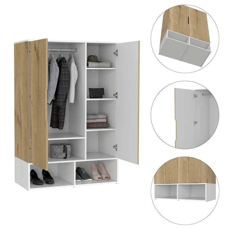 FM Furniture Rose Double Armoire with Hanging Rod