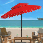 SAFAVIEH Outdoor Kjerstin Valance 9Ft Double Top Umbrella