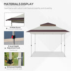Outsunny 12 x 12 Pop Up Canopy Sun Shade Instant Tent Folding with Mesh Sidewall Netting, 3-Level Adjustable Height