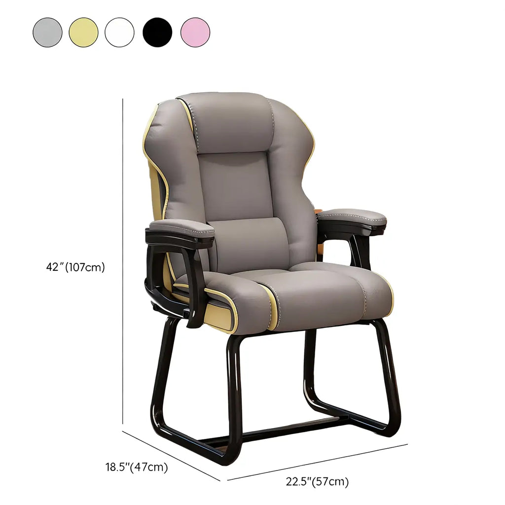 Yellow High-Back Leather Ergonomic Executive Chair