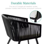 Best Choice Products Set of 2 Outdoor Patio Dining Chairs Woven Wicker Seating 250lb Capacity