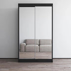 Mirrored 2-Door Wardrobe Armoire with High-Gloss Finish | 47 or 59 Wide