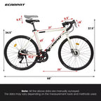 Whisen Road Bike, Lightweight Aluminum Frame, Disc Brakes, 16-Speed, Fast Acceleration, Suitable for Men and Women