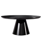 Modern Cone Coffee Table for Living Room, High Gloss Finish, 35.4in Diameter, Black or White
