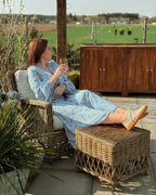 Poltrona da giardino con poggiapiedi Rattan Naturale
