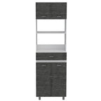 Caribe Microwave Cabinet, Four Legs, One Drawer, Double Door, One Shelf -White