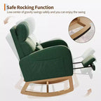 Modern Soft Rocking Chair with Pillow & Side Pockets, for Living Room, Bedroom