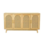 4-Door Cabinet with Rattan Doors