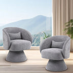 Upholstered Swivel Armchair (Set of 2)