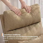 Modern Soft Rocking Chair with Pillow & Side Pockets, for Living Room, Bedroom