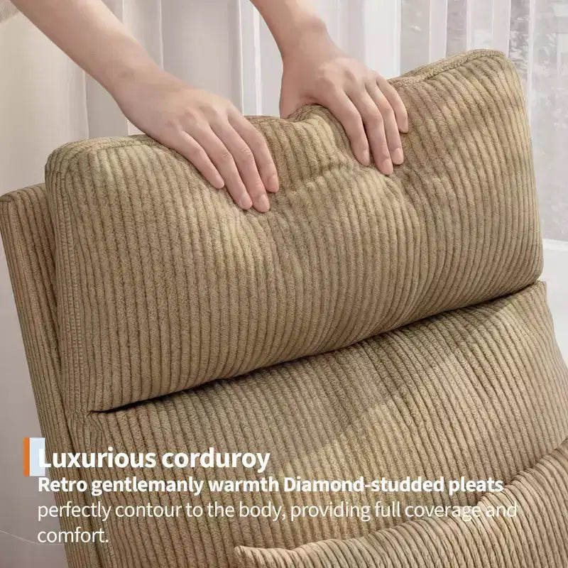 Modern Soft Rocking Chair with Pillow & Side Pockets, for Living Room, Bedroom