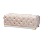 Gracewood Hollow Solanki Velvet Fabric Ottoman Bench