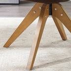 Modern Home Office Swivel Arm Accent Chair with Wood Legs
