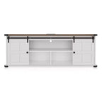 70 TV Stand for 75 Inch TVs, Farmhouse Entertainment Center with Sliding Barn Doors and Storage Cabinets, Modern Media TV Console Table