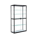 Contemporary Rectangular Black Glass Curio Cabinet