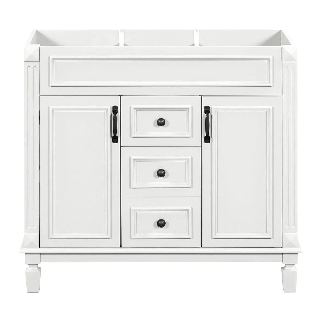 36 Modern Bathroom Vanity with Top Sink and Mirror Cabinet,2 Doors and 2 Drawers