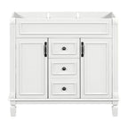 36 Modern Bathroom Vanity with Top Sink and Mirror Cabinet,2 Doors and 2 Drawers