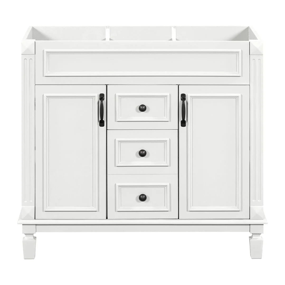 36 Modern Bathroom Vanity with Top Sink and Mirror Cabinet,2 Doors and 2 Drawers