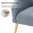 Sheila Modern 30 W Boucle Armchair with Solid Wood Legs Set of 2 by HULALA HOME