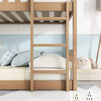Triple Twin Bunk for Kids, Twin over Twin over Twin Detachable Bunk Bed with Ladder and Guardrail, Separate into 3 Beds