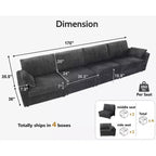 Dyonery Modular Corduroy Sectional Sofa with Washable Covers