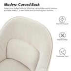 Victoria Curved Backrest 0ffice Chair Rotatable With Casters And Metal Base by HULALA HOME
