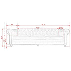 Pasargad Home Paris Club Chesterfield Tufted Sofa, Brown - 28.7 H x 97.2 W x 39 D