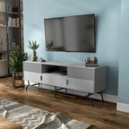 DH BASIC Modern 60-inch 3-Drawer Media Cabinet TV Stand with Cable Hole by Denhour