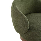 Spruce&Spring Upholstered Swivel Accent Barrel Chair with Wood Base