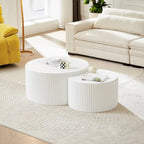 Modern Glam Round End Nesting Coffee Table Set for Living Room (Set of 2) No Assembled