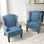 2 Set Traditional Wingback Accent Chairs Upholstered Armchair