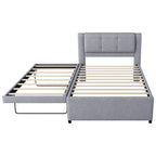 Merax Full Size Upholstery platform bed with Trundle