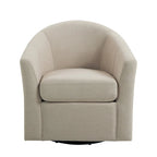 Set of 2 Modern Upholstered Swivel Barrel Chair Living Room Accent Chair