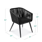 Best Choice Products Set of 2 Outdoor Patio Dining Chairs Woven Wicker Seating 250lb Capacity
