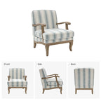 Rinaldo Farmhouse Polyester Armchair with Solid Wood Legs Set of 2 by HULALA HOME